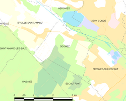 Map commune FR insee code 59444
